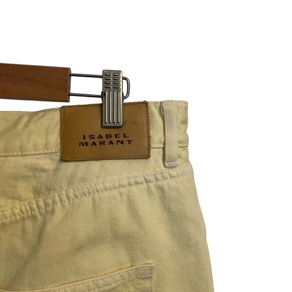 Isabel Marant Vikira Slim Pants Light Yellow Denim Size 40 or US 10 - Picture 6 of 8